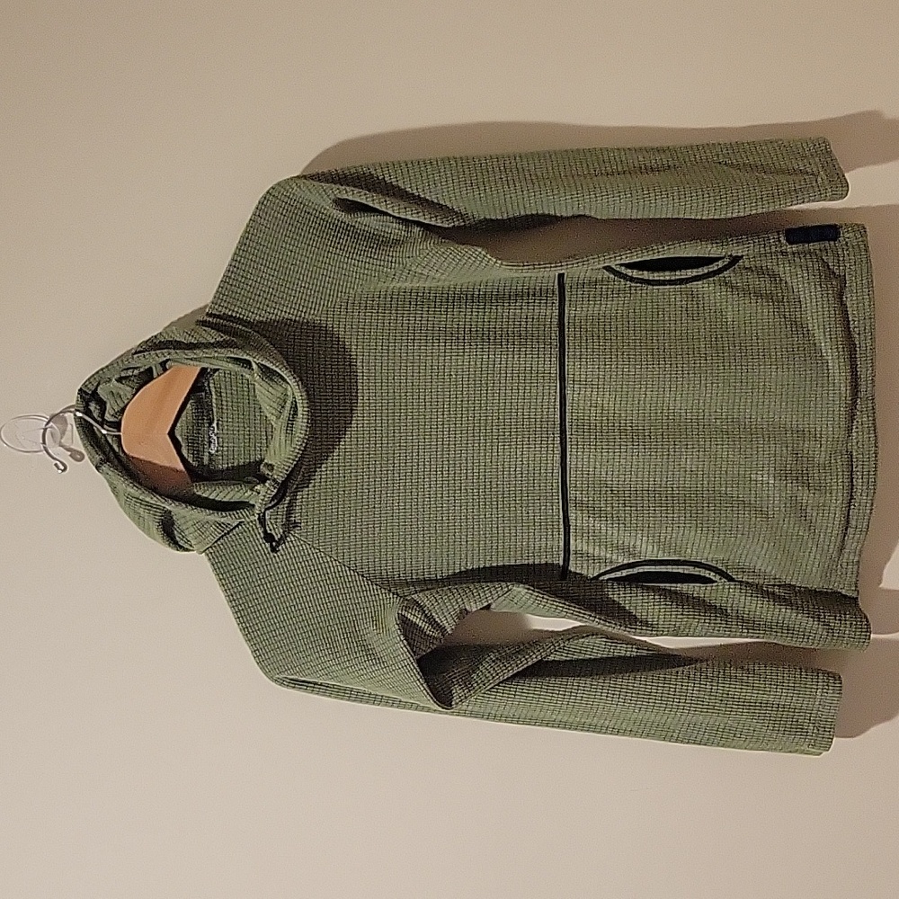 Melanzana Womens Microgrid Hoodie Small Hooded Green Sweatshirt S Old Model